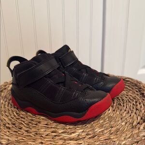 Jordan Kids Black and Red Sneakers - 10C - Great Used Condition